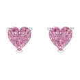 thumbnail image 3 of Clara Pucci 1.5Ct Pink Heart Cut VVS1 Screw Back Stud 14k Solid hypoallergenic Gold Designer Earrings For April, 3 of 7
