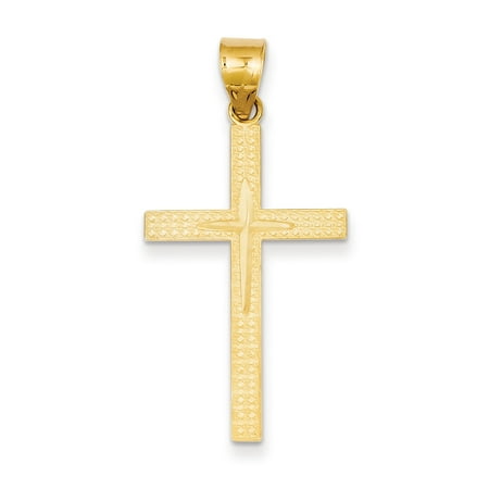 14k Yellow Gold D/C Latin Cross Pendant