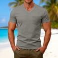 thumbnail image 2 of NinXxx Men's Short Sleeve Pocket Crew Neck Casual Outdoor Tee Grey XXL, 2 of 7