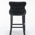 thumbnail image 7 of Velvet Upholstered (black). Of 4 With Button Tufting, Wooden Legs, Trim. Waist Supporting Seats For Regular Dining Fashionable Nailhead Room Essentials, 7 of 7