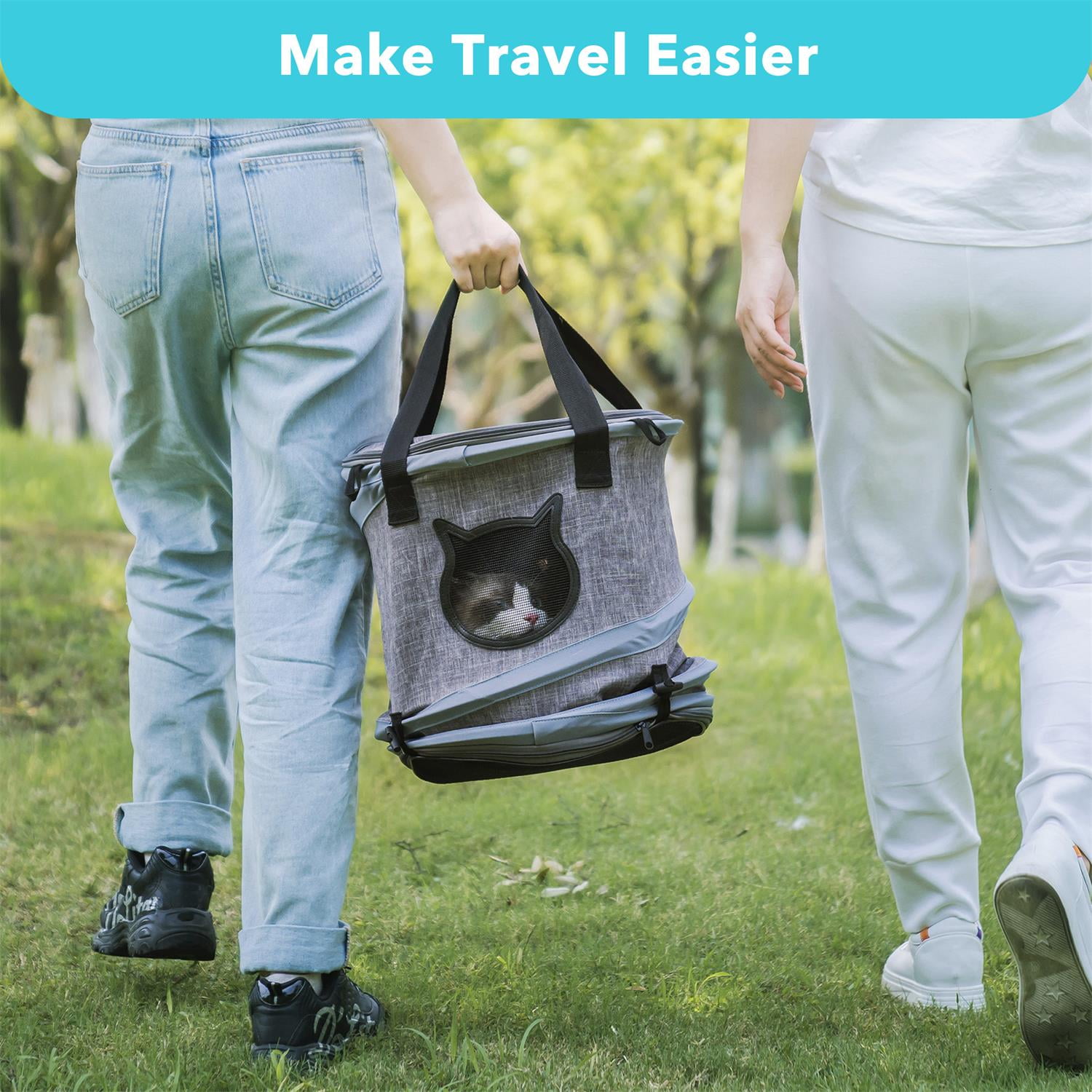 Pefilos 20" 3 in 1 Pet Carrier for Small Cats Dogs, Cat Carrier Travel Bag with Adequate Ventilation, Foldable Tunnel Pet Travel Carrier Bag Toy Cat Bed with Plush Balls, Black Pefilos 20" 3 in 1 Pet Carrier for Small Cats Dogs, Cat Carrier Travel Bag with Adequate Ventilation, Foldable Tunnel Pet Travel Carrier Bag Toy Cat Bed with Plush Balls, Black