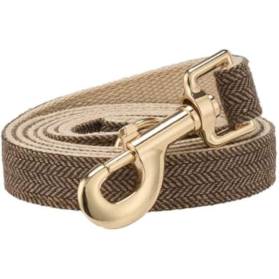 Eryueer Herringbone Tweed Dog Lead Durable Country Inspired Pet Leash for Stylish Walking Training,Coffee,M