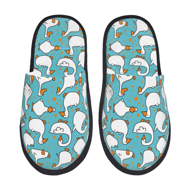 Fotbe Cartoon Funny Goose Pantuflas Peludas para Mujer con Estampado, Zapatillas de Peluche, Zapatos de Invierno para Casa, Uso Interior y Exterior-Medium