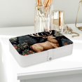 thumbnail image 6 of Christmas PU Leather Earring Holder Jewelry Organizer with Removable Compartment and Necklace Holder, Portable, 6 of 6