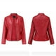 thumbnail image 2 of Chaquetas para mujer Slim Leather Stand Collar Zip Motocicleta Traje Cinturón Abrigo Chaqueta Tops Odeerbi ODB-3, 2 of 6