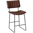 thumbnail image 1 of Tribeca Metal and Brown Faux Leather Commercial Grade Counter Stool, 1 of 8