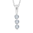 thumbnail image 1 of Collier Pendentif Rond Trois Diamants 3 Pierres 1/4ct Or Blanc 14K, 1 of 1