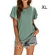 thumbnail image 5 of Camiseta mujer Minnieouse volantes color sólido Verde XL AP011064-09, 5 of 6