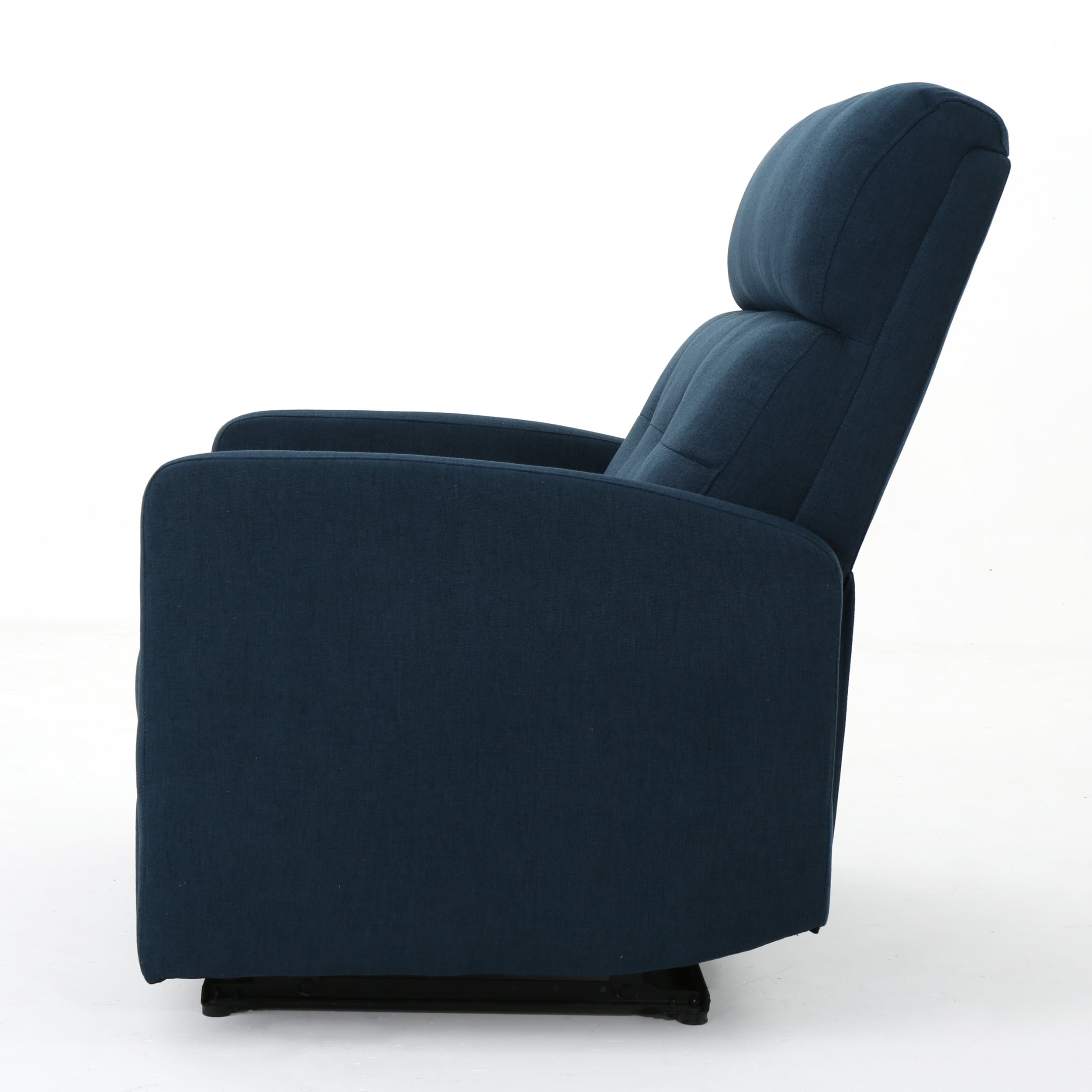 GDF Studio Alma Contemporary Upholstered Loveseat Recliner, Navy Blue Fabric
