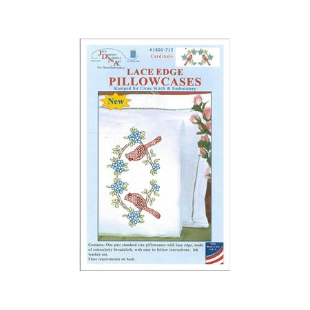 Jack Dempsey Pillowcase Lace - Jack Dempsey Pillowcase Lace Cardinals