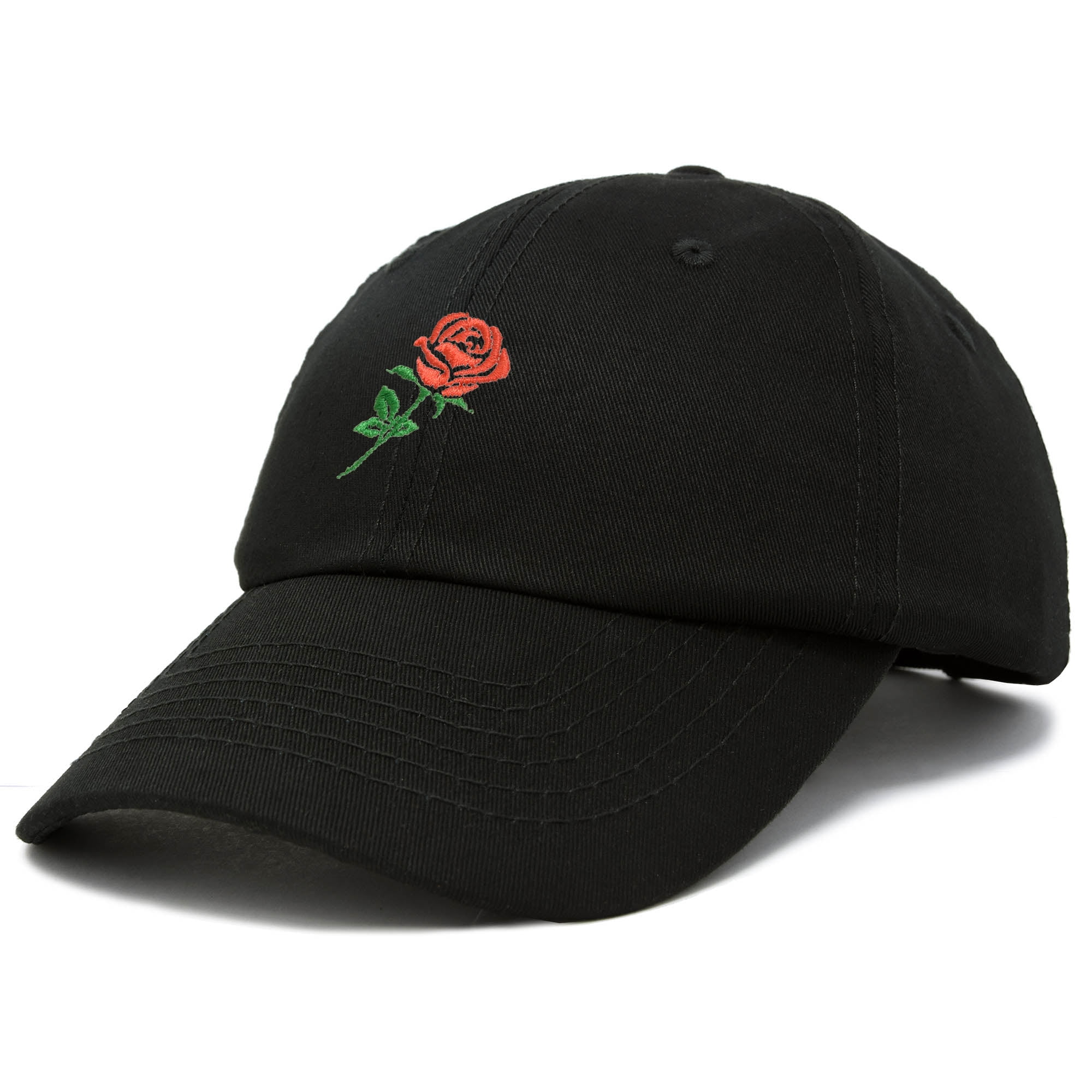 DALIX Red Rose Hat Premium Embroidered Baseball Cap Mens
