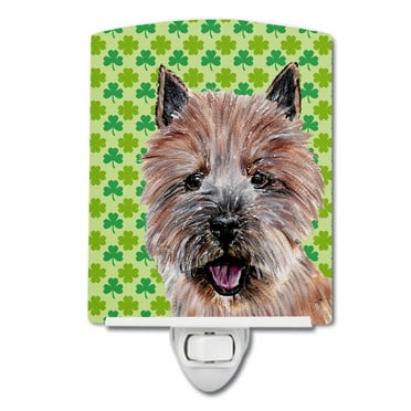 Norwich Terrier Lucky Shamrock St. Patricks Day Ceramic Night Light