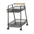 thumbnail image 3 of Carrito organizador con ruedas para refrigerios, estante de almacenamiento de 2 niveles, versátil para baño, hogar, guardería, sala de estar, oficina, 3 of 9