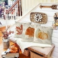 thumbnail image 3 of Fall Pillow Covers 18x18 Inch Set of 4 Maple Leaf Pumpkins Hello Fall Throw Pillowcase Thanksgiving Grey Holiday Home Decor Sofa Bedroom Cushion Case Outdoor Indoor Decorations, 3 of 6