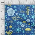thumbnail image 2 of oneOone Georgette Viscose Blue Fabric Asian Japanese Craft Projects Decor Fabric Printed By The Yard 42 Inch Wide, 2 of 4