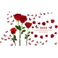 thumbnail image 2 of Red Rose Wall Stickers Rose Flower Butterfly Wall Decal Floral DIY Vinyl Mural Art Symbol of Love Decor for Bedroom Living Room Sofa Backdrop TV Wedding Valentine's Day Anniversary Decor, 2 of 9