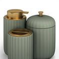 thumbnail image 4 of Beautiful Fluted Stoneware 2-Piece Vanity Jar Set by Drew Barrymore, Sage, 4 of 4