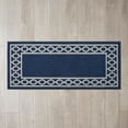 thumbnail image 2 of Washable Skid-Resistant Runner Rug, Trellis Border , Denim Twist and Light Grey , 26" x 60", 2 of 8
