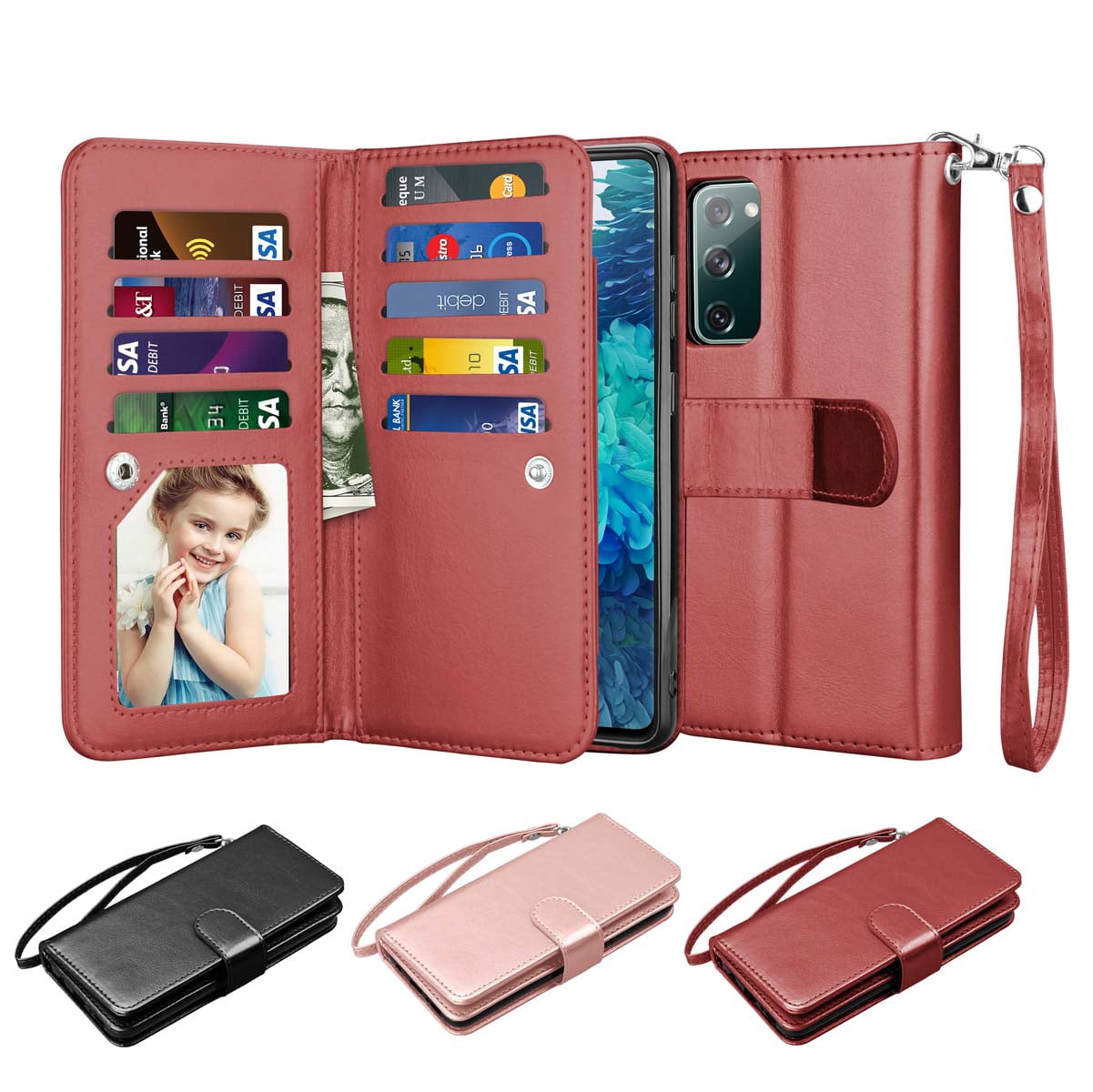 Galaxy S20 FE 5G Wallet Case, Galaxy S20 Fan Editon Cover, Njjex Luxury PU Leather 9 Card Slots