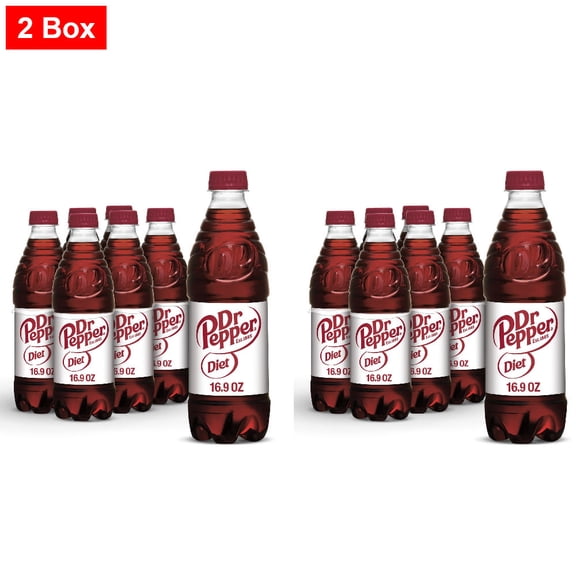 Diet Dr Pepper Soda Bottles 6 CT / 16.9 fl oz - 2 Box