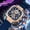 Rose Golden Blue, variant on Square Watches for Men Silicone Chronograph Fashion Sports Watch Luminous Waterproof Casual Wrist Watches Blue Red White