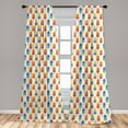 thumbnail image 5 of Ambesonne Ice Cream Curtains, Orange Rainbow Flavor, Pair of 28"x84", Multicolor, 5 of 5