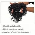 thumbnail image 4 of 2Pcs Messy Bun Hair Piece Tousled Updo with Tendrils Synthetic Wavy Curly Elastic Band Hair Extensions, 4 of 5