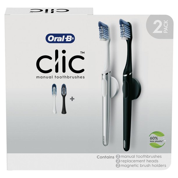 Oral-B Clic Manual Toothbrush Starter Pack, 2 pk. - Walmart.com