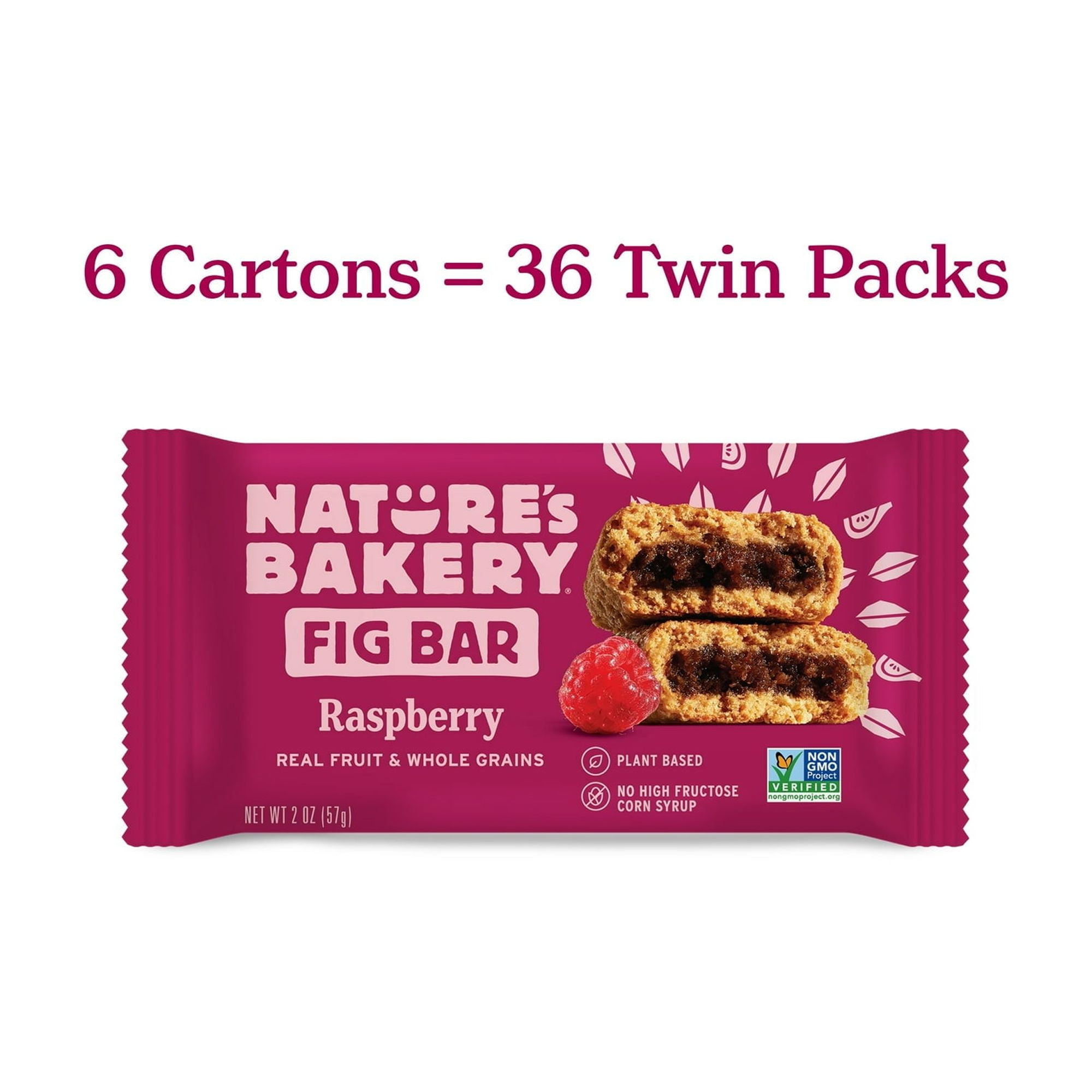 Nature's Bakery Raspberry Fig Bars, 2 oz Snack Bars (36 Ct), Plant-Based, Vegan, Non-GMO