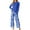 08-Blue Hibiscus, variant on MINTREUS Womens Pajama Sets Soft Long Sleeve Sleepwear Ladies Loungewear Two Piece Pjs with Pockets