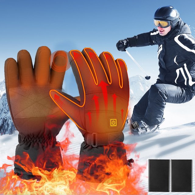 Yhsdtq,Ends Tonight,Heated Riding Gloves, Winter Outdoor Warm, Touch Screen, Windproof Insulation, Full Zip Design, For Skiing Fishing, 10-Hour Battery, Waterproof Fabric, Sports Gear