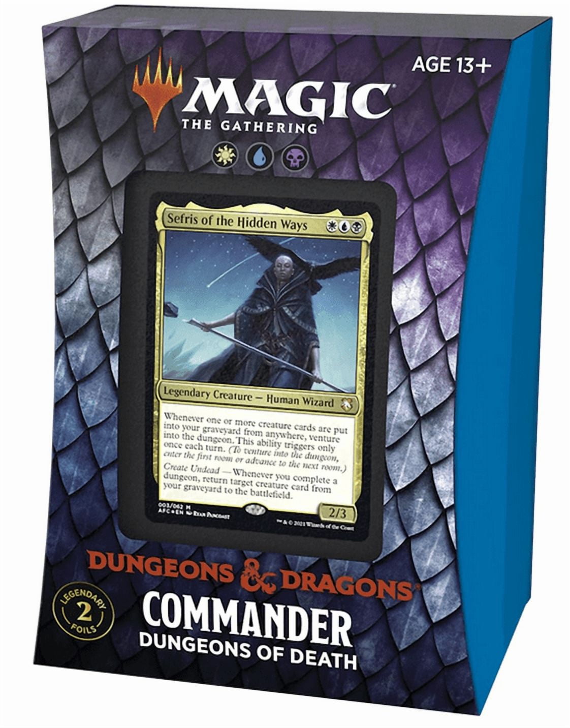 Magic: The Gathering Adventures in The Forgotten Realms Commander Deck – Dungeons of Death (White-Blue-Black)