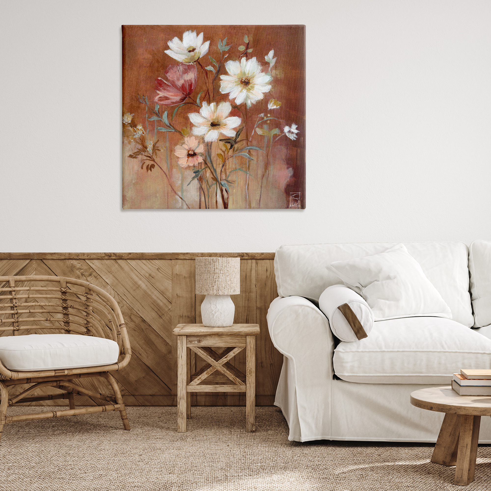 Mocha Flowers Collection Canvas Wall Art, design by Sara Culpepper