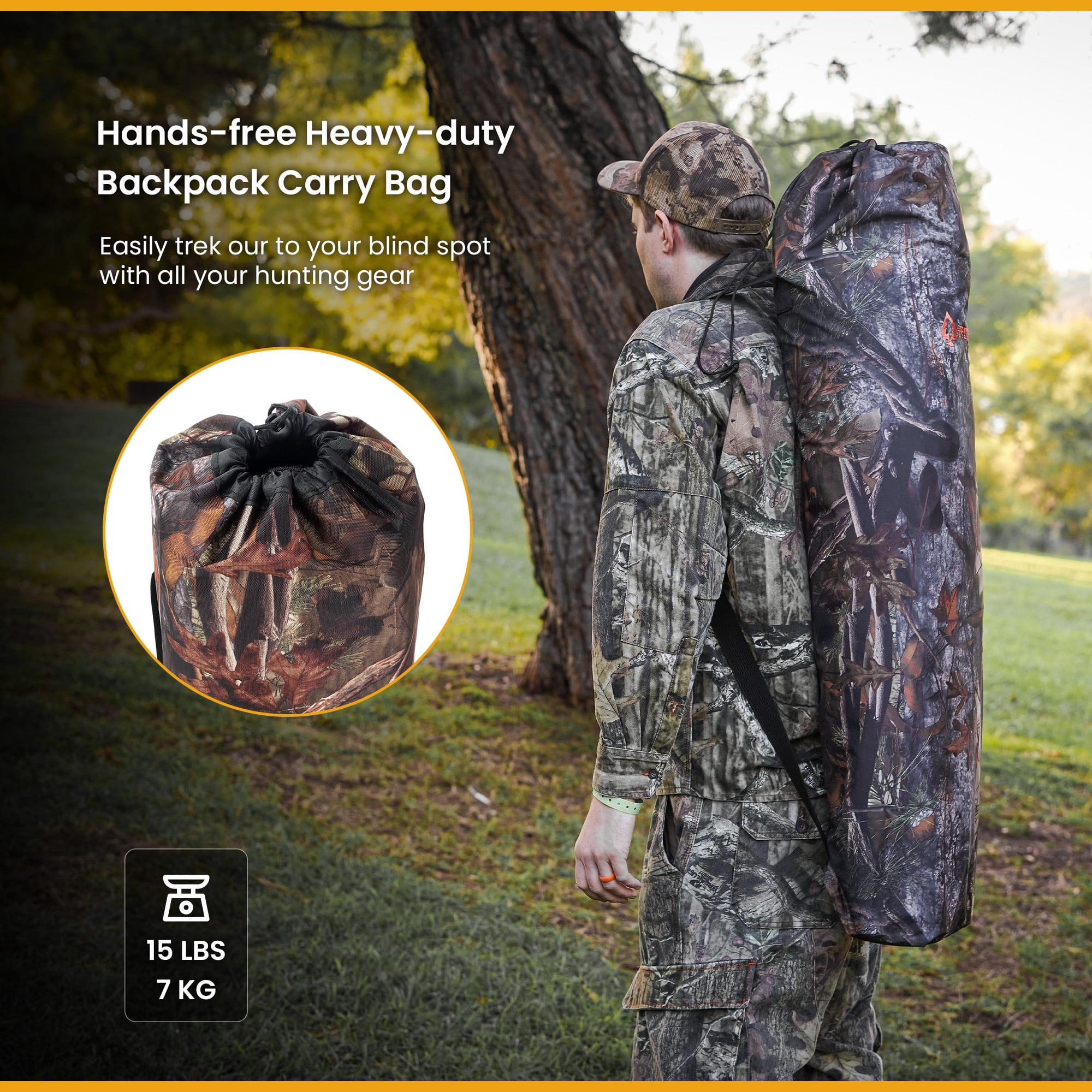 Arrowhead Outdoor 270° Vision 4.8x4.8 Ft Pop-up 2-3 Person See-through Hunting Stealth Deer Blind