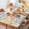 thumbnail image 2 of Colorful Geometric Triangle Diamond Pattern Summer Placemats Table Placemats Set Of 4-Linen Kitchen Washable Placemats Table Mats 11.8"x17.7" Non-Slip Heat Resistant, 2 of 6