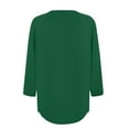 thumbnail image 6 of Womens Blouses 3/4 Length Sleeve Womens Tops Round Neck Casual Tunic Tops Basic Pleated Shirts Loose Fit 2025 Long Sleeve Shirts for Women, 6 of 6