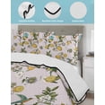 thumbnail image 3 of Quilt King Size Bedding Set, Pink Botanical Reversible Summer Quilt 3 Pieces, Spring Floral Summer Lemon Birds Lightweight Bedspreads Coverlets with 2 Pillow Shams for All Seasons, 3 of 5