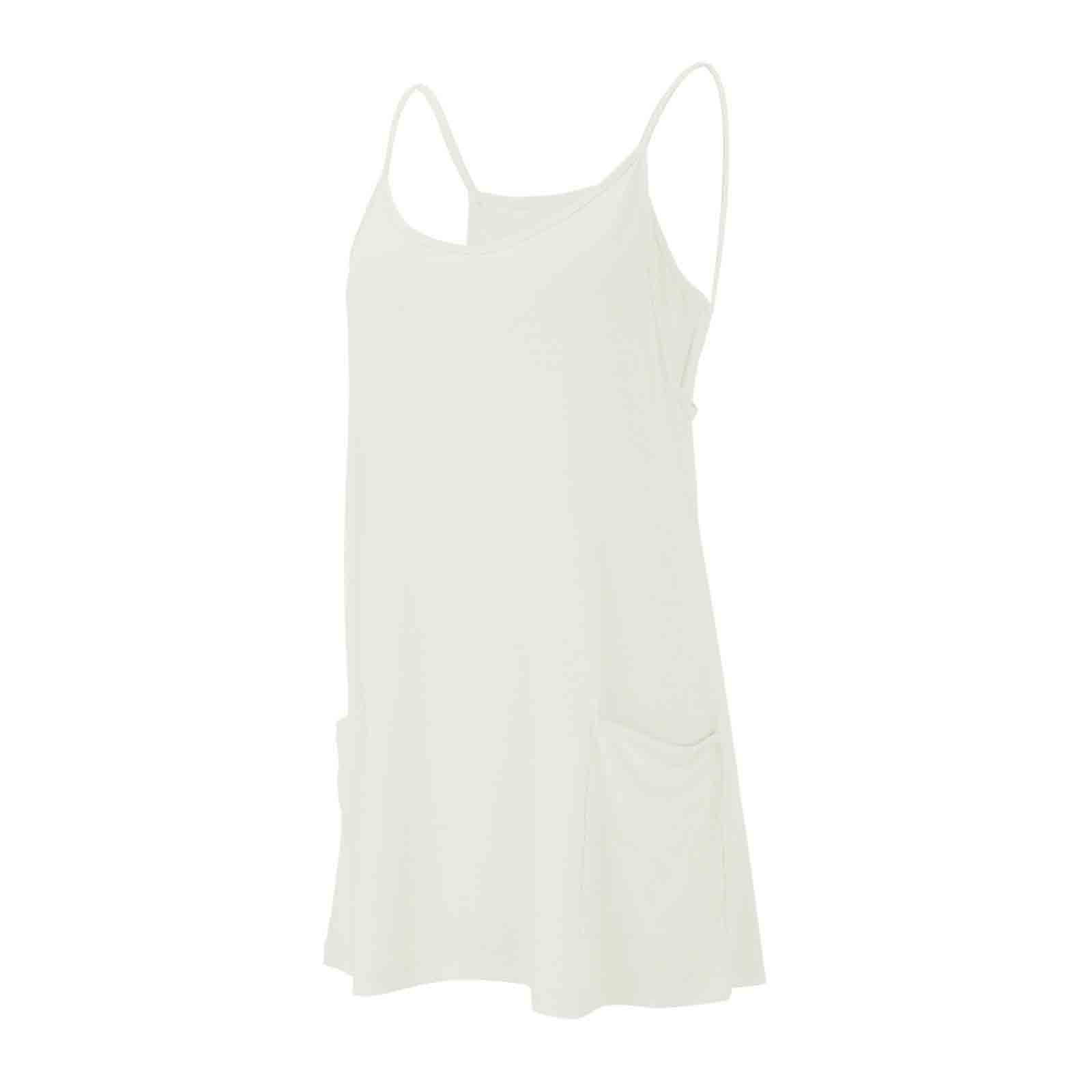 Hueook Summer Cami Strap Rompers for Women One Piece Jumpsuits Loose Fit Bodysuit Shorts Women's Summer Comfortable Casual Suspender Shorts Pocket Jumpsuit Shorts Beige M