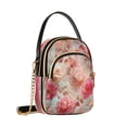 thumbnail image 2 of Leather Handbag Crossbody Bag Digital Watercolor Peonies and Roses, 2 of 7
