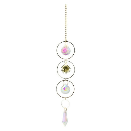 

ruhuadgb Hanging Pendant Nice-looking Wind Chime Star Moon Sun Catcher Hanging Pendant Decorative Practical for Window