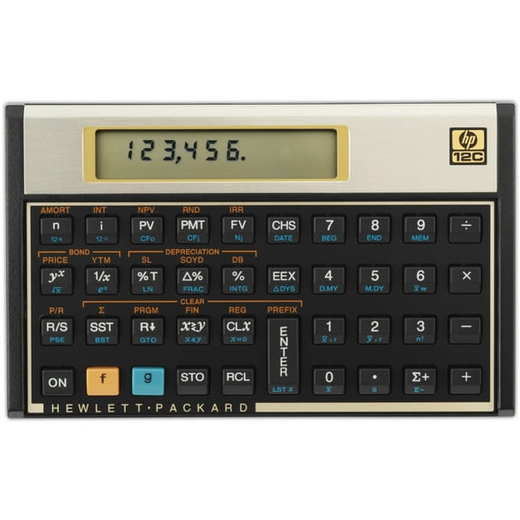HP 12C Financial Calculator 10-Digit LCD, Multicolor