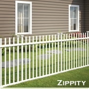 41in H x 44in W (2 Panels) No Dig Zippity Burbank Fence Panel Kit, No Dig Fence Panels, White Vinyl Fences for Yard, Temporary Fence for Backyard, White Picket Fence Garden Border, DIY Fence ZP19057