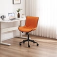 thumbnail image 6 of YOUNIKE Modern Office Chair with Wheels Adjustable Ergonomic Desk Task Chair in Mid-Back Orange PU Design, 6 of 9