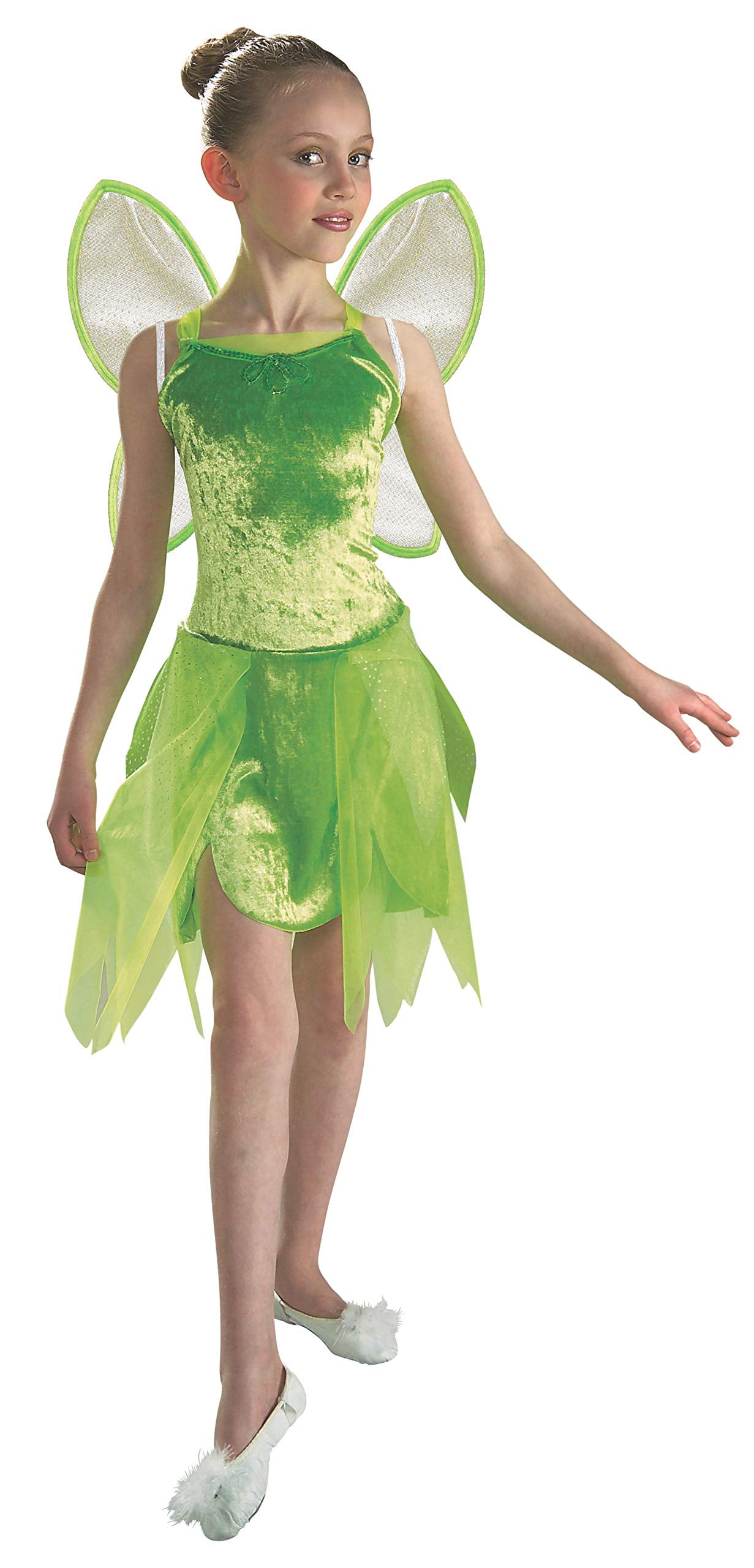 Girl's Tinkerbell Costume Fairy Tinker Bell Fancy Dress With Wings 3-10 Y 