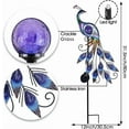 thumbnail image 5 of XZKING Peacock Solar Outdoor Lights 31.5'' Metal Lawn Ornaments for Outside with Crackle Glass Ball,Decorative Stake for Patio Yard Decorations, 5 of 5