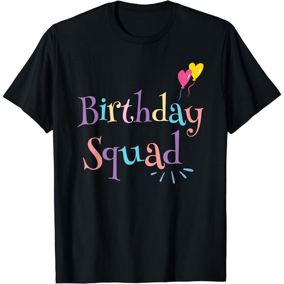Birthday Squad Birthday Party Gift Pastel T-Shirt Black Small