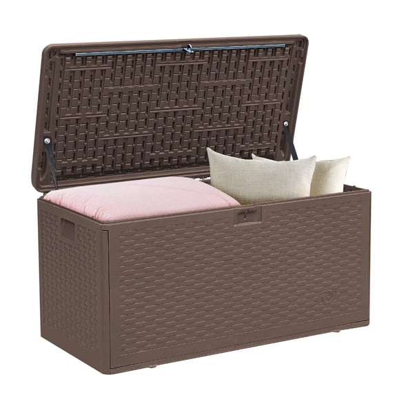 80 Gallon Outdoor Storage Box, Large Water Resistant Resin