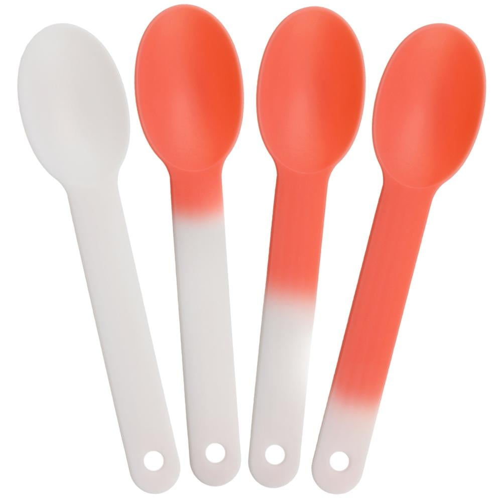 [25 Count] XL Color Changing Plastic Spoons Changes From White to
