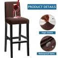 thumbnail image 3 of Bar Chair Covers Waterproof,Set of 2/4/6 Stretch Pub Chair Slipcover Universal Removable Washable Non-slip Jacquard Counter Height Bar Stool Covers for Cafe Kitchen Hotel-4-brown, 3 of 6