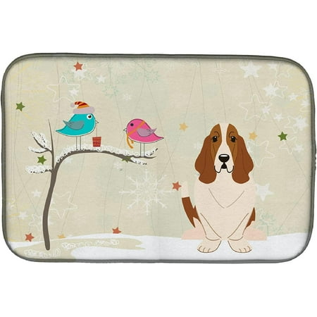 

BB2493DDM Absorbent Dish Drying Mat for Kitchen Counter Christmas Presents between Friends Basset Hound Dish Drying Mat 14 x 21 multicolor
